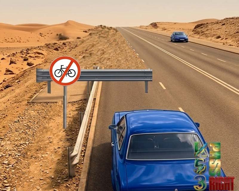 Pedal cycles prohibited sign example
